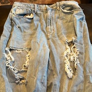 UO ripped high rise baggy mom Jean
